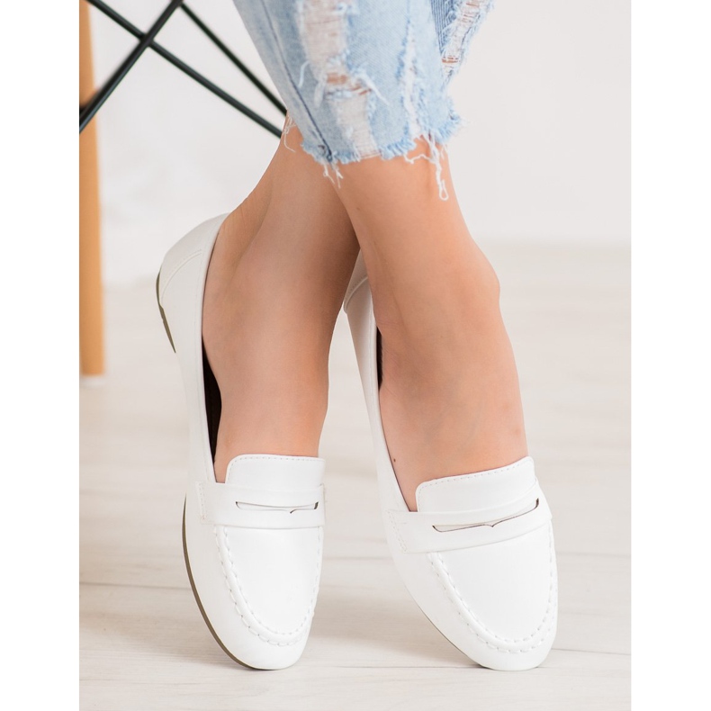 Diamantique Bijele mokasine s eko kožom bijela 1