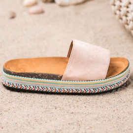 Renda Papuče na platformi smeđa 2