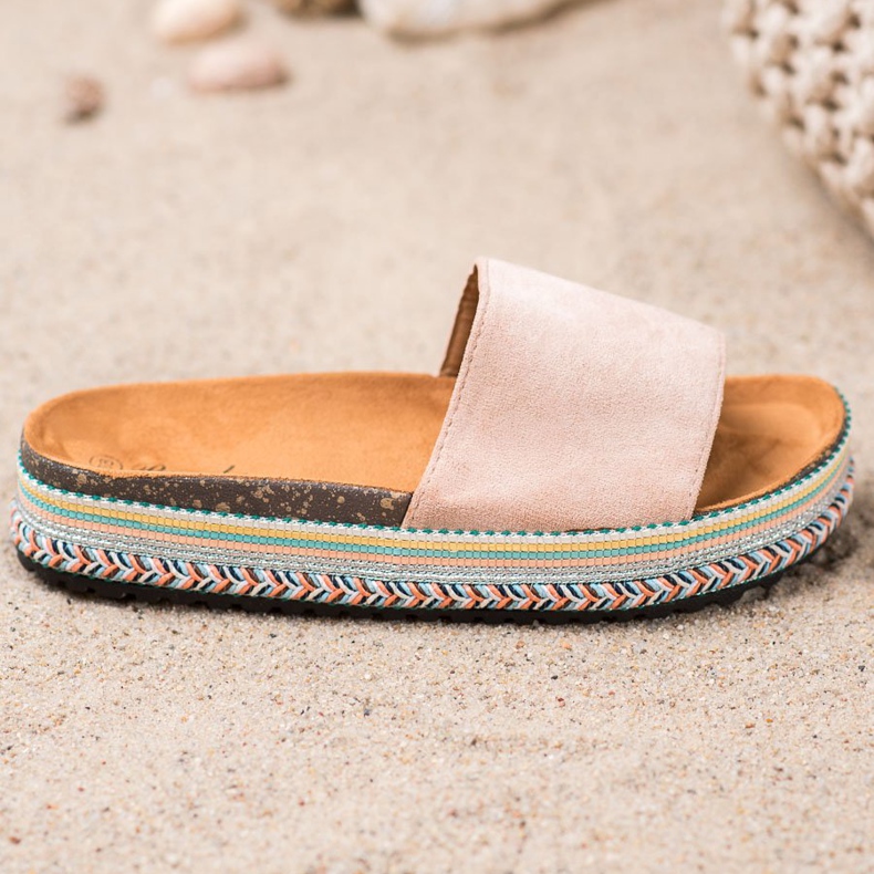 Renda Papuče na platformi smeđa 2