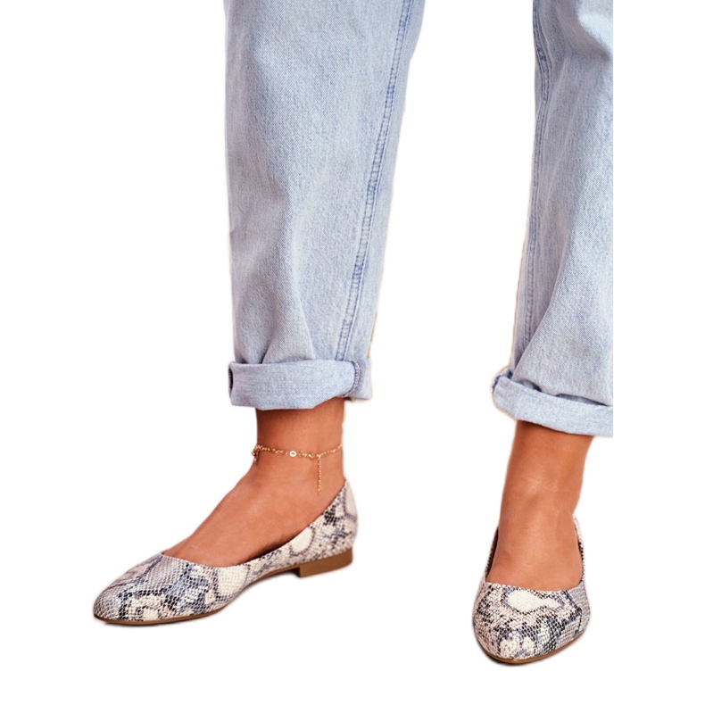 Sergio Leone BL611 balerine životinjskog uzorka smeđa siva 2