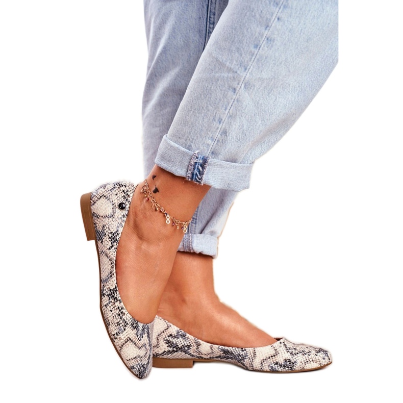 Sergio Leone BL611 balerine životinjskog uzorka smeđa siva 1