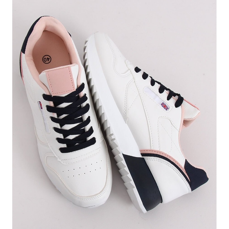 Bijele ženske sportske cipele BK938 BIJELE / NAVY bijela tamnoplava 1