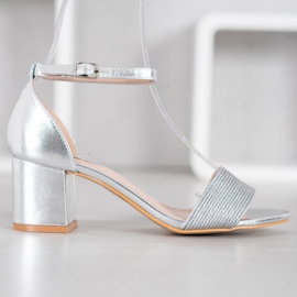 Nio Nio Elegantne sandale na šanku siva 2