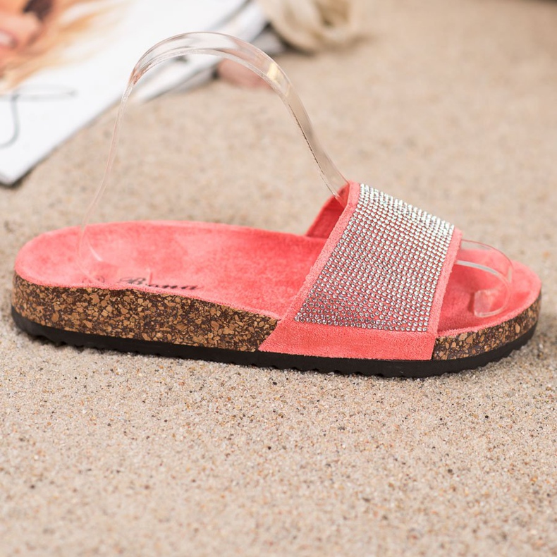 Bona Papuče s kubnim cirkonijem ružičasta 2