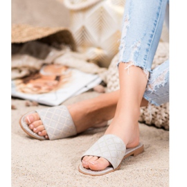 SHELOVET Elegantne papuče od antilopa siva 1