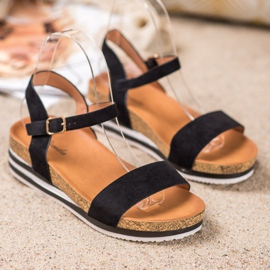 Renda Ležerne sandale od antilopa crna 1