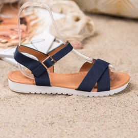 SHELOVET Udobne sandale od tekstila plava 2