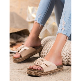 Comer Papuče na visokoj platformi smeđa 1