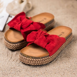 Comer Papuče na visokoj platformi crvena 1