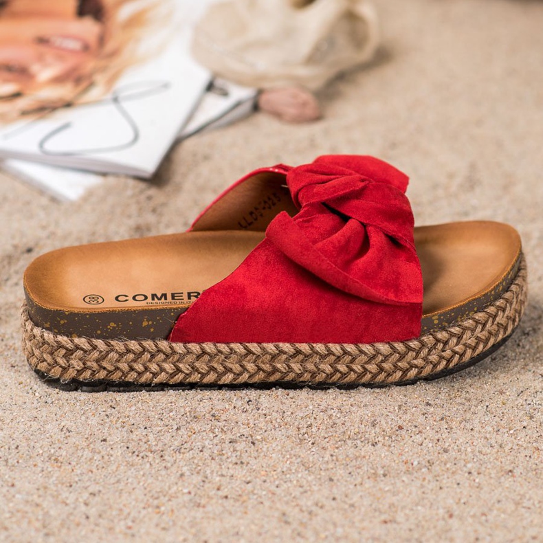 Comer Papuče na visokoj platformi crvena 2