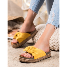 Comer Papuče na visokoj platformi žuta boja 1