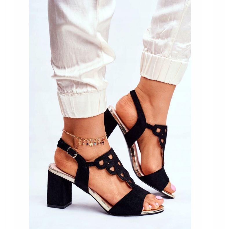 Vinceza Ženske sandale Suede Black Vision crno 2