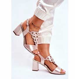 Vinceza Ženske sandale Suede Golden Vision zlatni 2