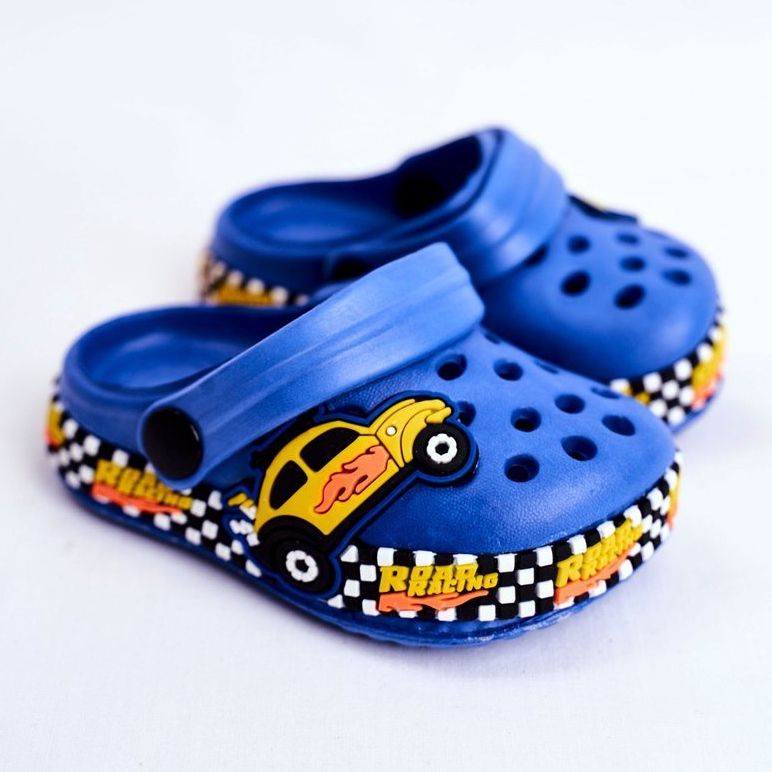 Giolan Dječje papuče Foam Crocs Blue Road Racing plava žuta boja 1