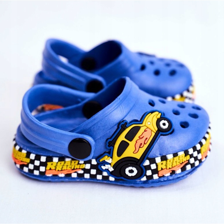 Giolan Dječje papuče Foam Crocs Blue Road Racing plava žuta boja 2