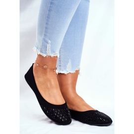 Le Scarpe Ženske crne balerinke s Amanterovim kubnim cirkonijem crno 1