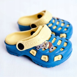 Giolan Dječje papuče od pjene Kroks Small Koala plava žuta boja 1