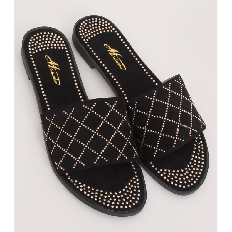 Crne ženske crne papuče Q-85 Black crno 1