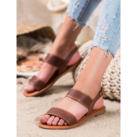 Mannika Ažur sandale smeđa 1