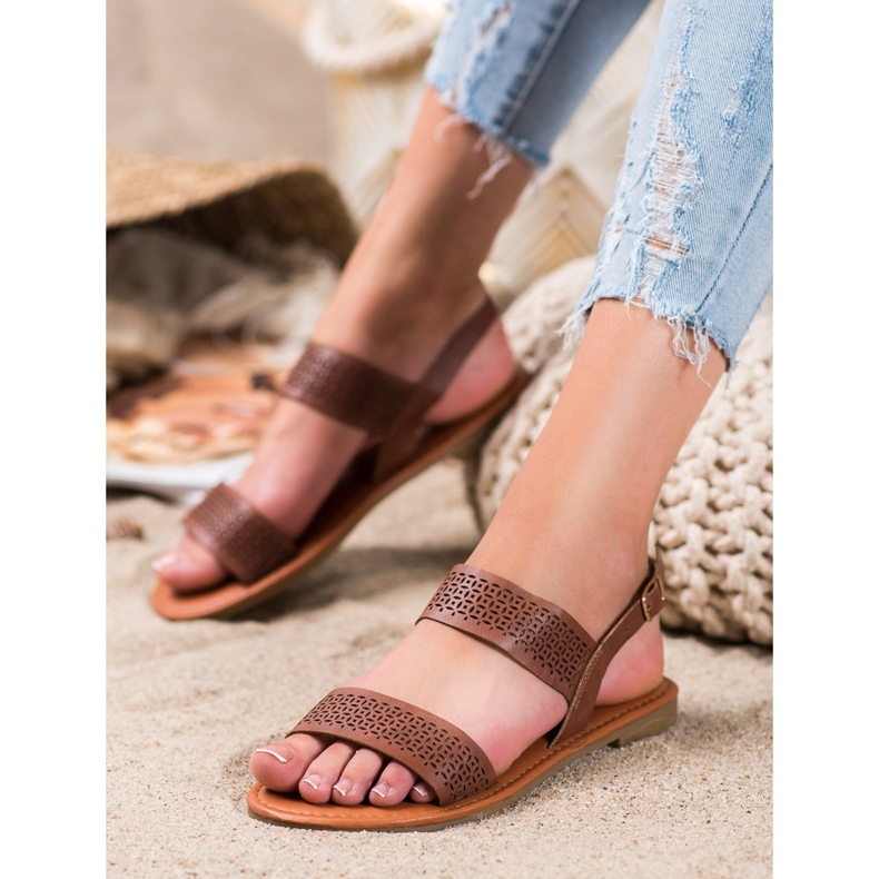 Mannika Ažur sandale smeđa 1