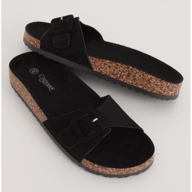 Crne G-5026 Crne papuče od pluta crno 1