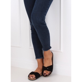 Crne G-5026 Crne papuče od pluta crno 2