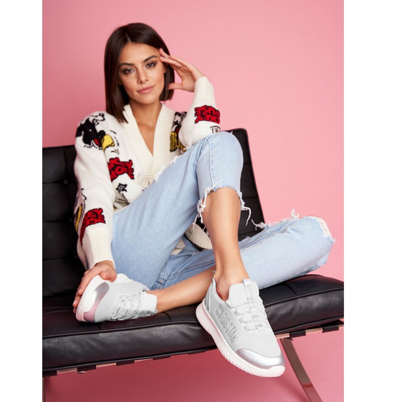 Ženske sportske cipele Big Star White FF274A410 bijela siva 1