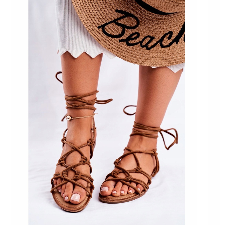 PS1 Ženske sandale vezane deve Negro smeđa 2