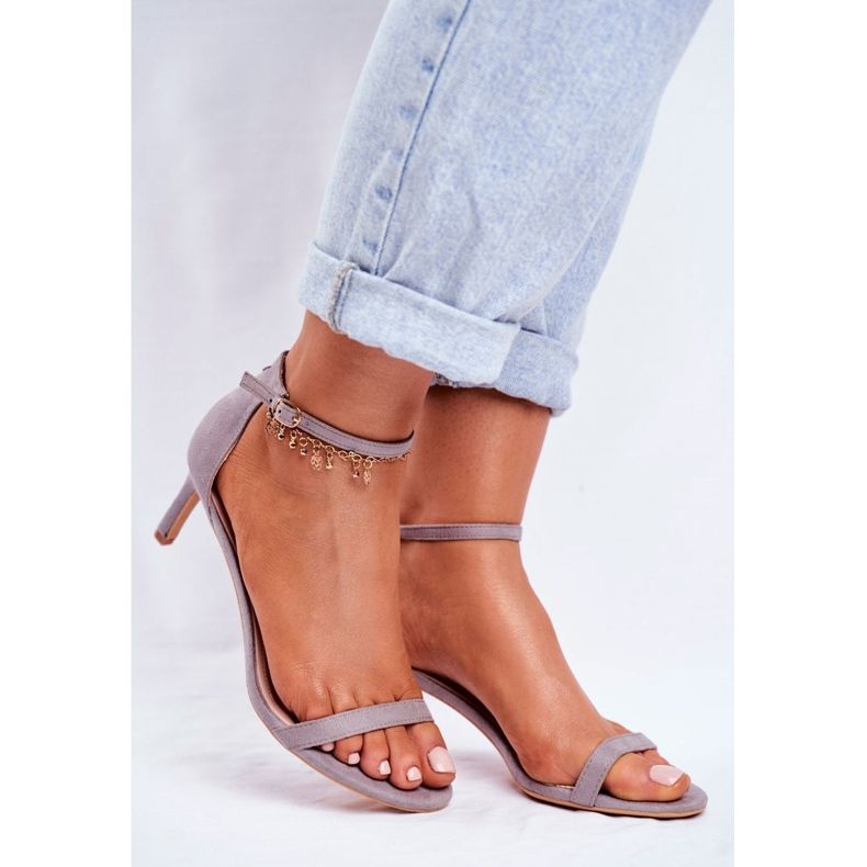 PS1 Ženske sandale na visoku petu Classic Grey Mintore siva 1