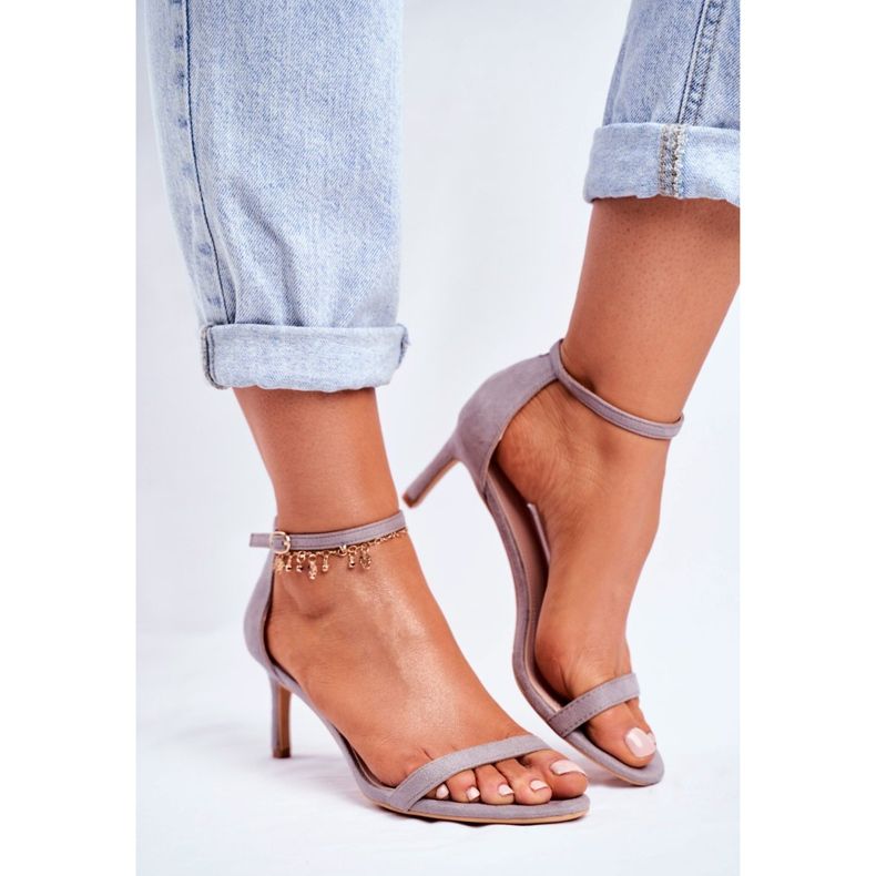 PS1 Ženske sandale na visoku petu Classic Grey Mintore siva 2