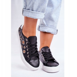 PS1 Ženske tenisice s rupama i kubnim cirkonij crnim Roxasom crna siva 2