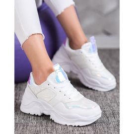 SHELOVET Tenisice od eko kože bijela siva 2