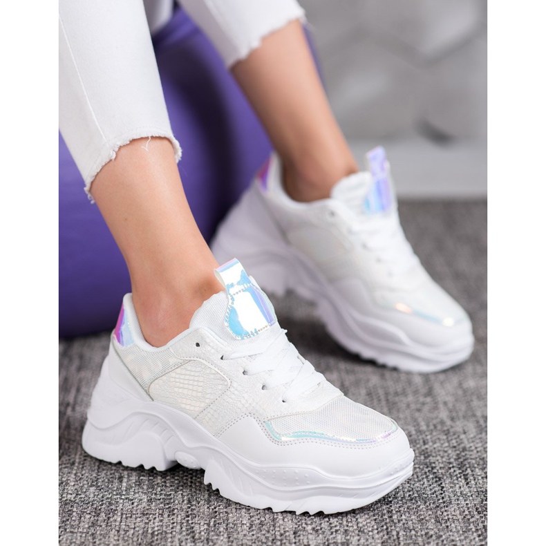 SHELOVET Tenisice od eko kože bijela siva 2