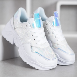 SHELOVET Tenisice od eko kože bijela siva 1