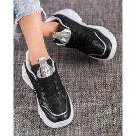 SHELOVET Tenisice od eko kože crna siva 1