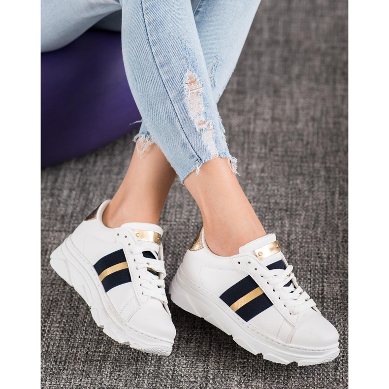 Weide Tenisice na platformi bijela crna žuta boja 1