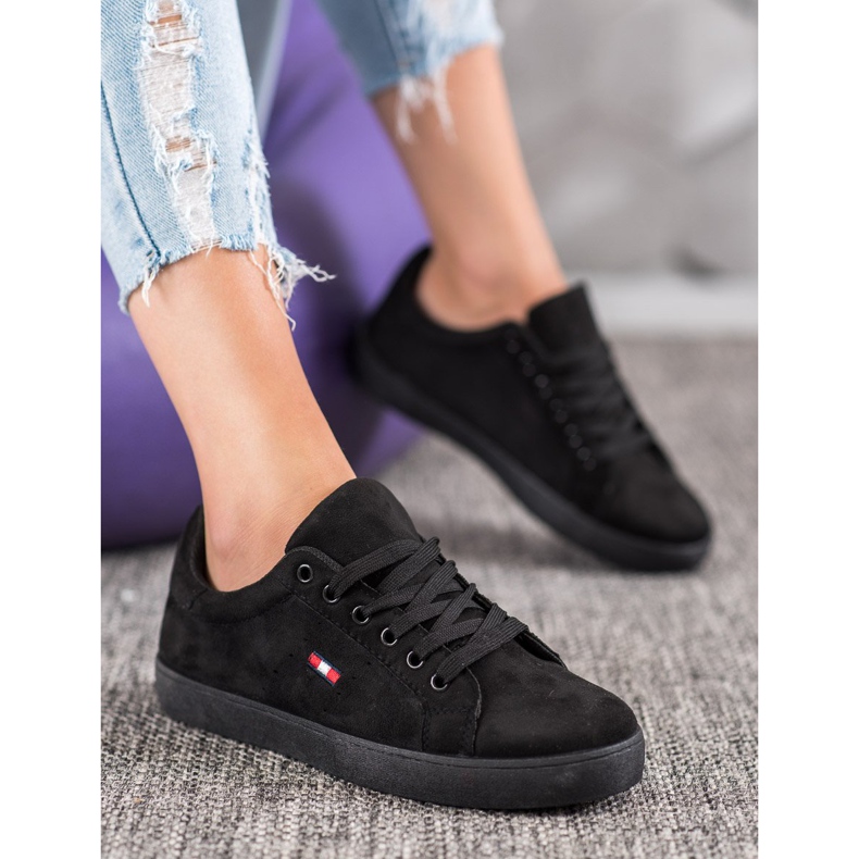 SHELOVET Sportske cipele od antilopa crna 1