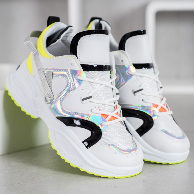 Weide Modne tenisice bijela crno siva žuta boja 1