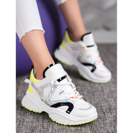 Weide Modne tenisice bijela crna siva žuta boja 2