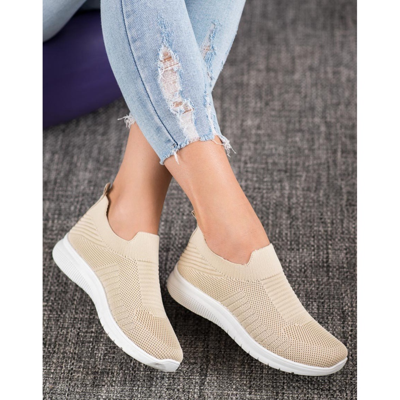 SHELOVET Tekstilne klizne cipele smeđa 1