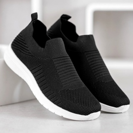 SHELOVET Tekstilne klizne cipele crna 2