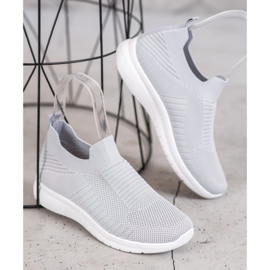 SHELOVET Tekstilne klizne cipele siva 1