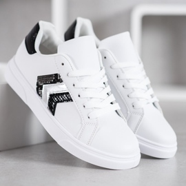 SHELOVET Modne cipele od eko kože bijela crno siva 2