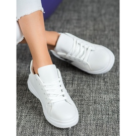 SHELOVET Modne cipele od eko kože bijela siva 1