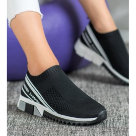 SHELOVET Tekstilne sportske cipele bijela crna 2