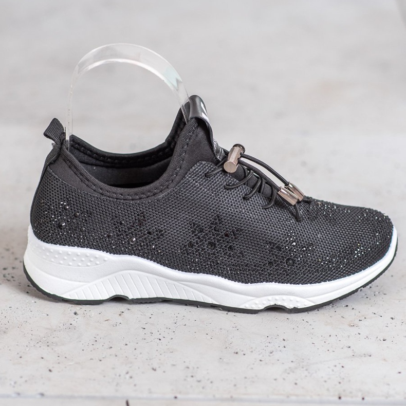 SUPER COOL Crne tenisice s kristalima crno 2