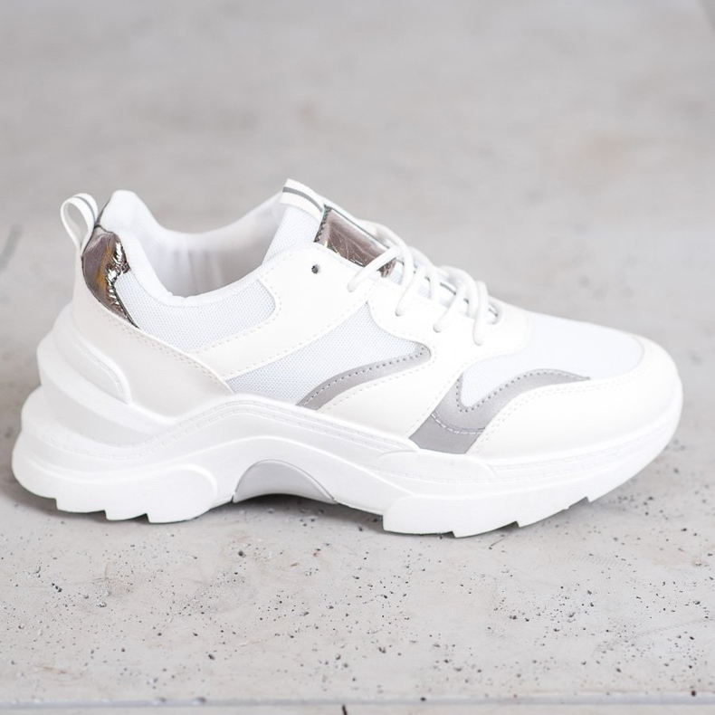 SHELOVET Elegantne tenisice bijela siva 2