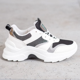 SHELOVET Elegantne tenisice bijela crna 1