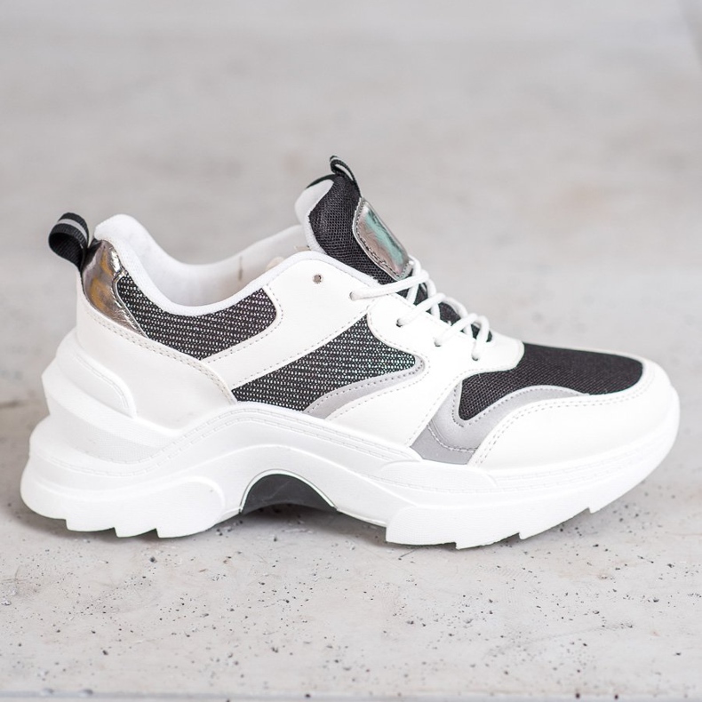 SHELOVET Elegantne tenisice bijela crna 1