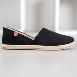 SHELOVET Klizne crne espadrile crno 2